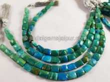 Natural  Blue Opalina Shaded Far Faceted Chicklet Beads